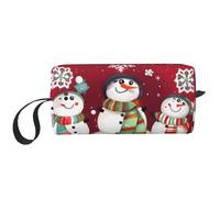 DRTGEDS Merry Christmas - Piccola borsa da viaggio con cerniera, motivo: pupazzo di neve, per cosmetici, elettronica portatile, Pupazzo di neve carino Merry Christmas, Taglia unica