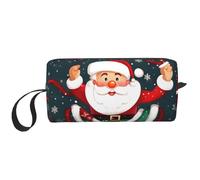 DRTGEDS Merry Christmas Santa Claus Borse Cosmetiche Per Le Donne Piccola Borsa di Trucco Per La Borsa di Trucco Della Borsa di Trucco Da Viaggio, Buon Natale Babbo Natale, Taglia unica