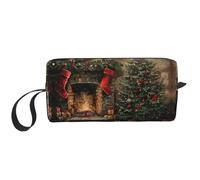 DRTGEDS Merry Christmas Toiletry Bag per gli uomini, borsa da toilette portatile da viaggio, borsa da barba, piccola borsa, bianco, Taglia unica