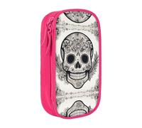 DRTGEDS Messicano teschio astuccio, Multi Slot Matita, Sacchetto Matita Portatile, Astuccio Penna Colorato Per Ufficio