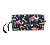 DRTGEDS Mexican Otomi Animals - Piccola borsa con cerniera, mini custodia da viaggio per trucco, borsa per cosmetici, elettronica portatile, Animali Otomi messicani, Taglia unica
