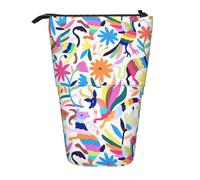 DRTGEDS Mexican Otomi Animals Standing Stationery Bag Telescopico Pen Holder Makeup Organizer, Pencil Case