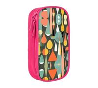 DRTGEDS Mid Century Modern Retro con forme a goccia carino astuccio, astuccio estetico per penne, astuccio colorato con cerniera, custodia per cancelleria Kawaii