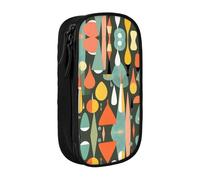 DRTGEDS Mid Century Modern Retro con forme a goccia carino astuccio, astuccio estetico per penne, astuccio colorato con cerniera, custodia per cancelleria Kawaii