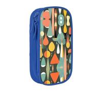 DRTGEDS Mid Century Modern Retro con forme a goccia carino astuccio, astuccio estetico per penne, astuccio colorato con cerniera, custodia per cancelleria Kawaii