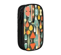 DRTGEDS Mid Century Modern Retro con forme a goccia carino astuccio, astuccio estetico per penne, astuccio colorato con cerniera, custodia per cancelleria Kawaii