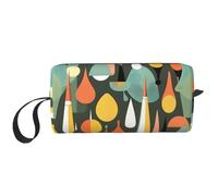 DRTGEDS Mid Century Modern Retro Con Forme di Goccia Borse Cosmetiche Per Le Donne Piccola Borsa di Trucco Per La Borsa Per Il Trucco Sacchetto di Trucco Da Viaggio, Retro moderno di metà secolo con
