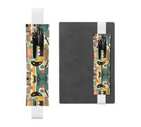 DRTGEDS Mid-Century - Portapenne in pelle PVC con elastico colorato, portapenne staccabile per notebook