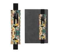DRTGEDS Mid-Century - Portapenne in pelle PVC con elastico colorato, portapenne staccabile per notebook
