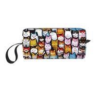 DRTGEDS Mini borsa da viaggio con cerniera, con molti gatti dei cartoni animati, mini custodia da viaggio per cosmetici, elettronica portatile, Molti gatti dei cartoni anim, Taglia unica