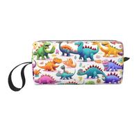 DRTGEDS Molte borse cosmetiche colorate dei dinosauri dei cartoni animati per le donne piccola borsa di trucco per la borsa del sacchetto di trucco del sacchetto di trucco di viaggio, Molti dinosauri