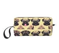 DRTGEDS Molte piccole borse carlini con cerniera, mini custodia da viaggio per trucco, borsa cosmetica, elettronica portatile, Molti carlini carini, Taglia unica