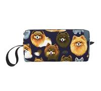 DRTGEDS Molte Pomeranians Modello Borse Cosmetiche Per Le Donne Piccola Borsa Di Trucco Per La Borsa Per Il Trucco Della Borsa Da Viaggio Con Cerniera, Motivo con molti Pomerania, Taglia unica