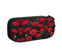 DRTGEDS Molte rose rosse astuccio grande capacità matita sacchetto penna borsa, cancelleria sacchetto penna caso per ufficio