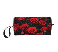 DRTGEDS Molte rose rosse con cerniera piccola borsa, mini custodia da viaggio per trucco, borsa cosmetica, elettronica portatile, Molte Rose Rosse, Taglia unica