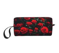 DRTGEDS Molte rose rosse stampa con cerniera piccola borsa, mini custodia da viaggio per trucco, borsa cosmetica, elettronica portatile, Stampa molte rose rosse, Taglia unica