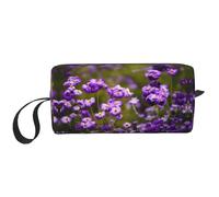 DRTGEDS Molti fiori viola con cerniera piccola borsa, mini custodia da viaggio per trucco, borsa cosmetica, elettronica portatile, Molti fiori viola, Taglia unica
