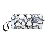 DRTGEDS Molti simpatici pinguini bambino schizzo borse cosmetiche per le donne piccola borsa di trucco per la borsa del sacchetto di trucco del sacchetto di trucco di viaggio con la chiusura lampo,