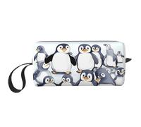 DRTGEDS Molti simpatici pinguini schizzo piccola borsa con cerniera, mini custodia da viaggio per trucco, borsa per cosmetici, elettronica portatile, Molti simpatici pinguini bambino schizzo, Taglia