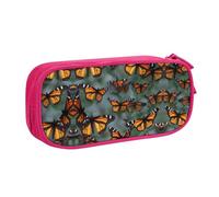 DRTGEDS Monarch Butterflies - Astuccio per matite di grande capacità, astuccio per penne, cancelleria per ufficio