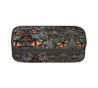 DRTGEDS Monarch Butterflies - Astuccio portapenne di grande capacità, con 4 scomparti, per uomini e donne