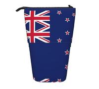 DRTGEDS New Zealand Flag Standing Stationery Bag telescopico Pen Pouch Holder Makeup Organizer, Pencil Case, Nero , Taglia unica, Stampe Moda