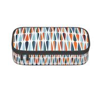 DRTGEDS Ocean Waves - Astuccio portamatite con barca a vela con uccelli, astuccio multi-slot, astuccio portatile, astuccio per penne colorate per ufficio, Metà secolo moderno retrò con forme di