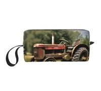 DRTGEDS Old Tractor Photoes Farm, piccola borsa con cerniera, mini custodia da viaggio per trucco, borsa cosmetica, elettronica portatile, Vecchio trattore Photoes Farm, Taglia unica