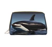 DRTGEDS Orca Killer Whale Print Toiletry Bag For Men, Borsa da toilette portatile da viaggio, borsa da barba, piccola borsa, bianco, taglia unica, Bianco, One Size