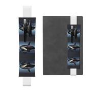 DRTGEDS Orca Killer Whale Stampa Colorato Elastico Banda Pvc Portapenne in Pelle Regali, Portapenne Staccabile Per Notebook