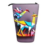 DRTGEDS Origami Multicolor Papercraft Cranes astuccio telescopico portamatite titolare, organizer cancelleria portapenne scatola con cerniera