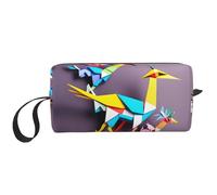 DRTGEDS Origami Multicolor Papercraft Gru Borse Cosmetiche Per Le Donne Piccola Borsa Di Trucco Per La Borsa Di Trucco Della Borsa Di Trucco Da Viaggio Con Cerniera, Origami Multicolor Papercraft Gru,