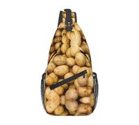 DRTGEDS Patate da giardino Stampa Diagonale Borsa a tracolla,Zaino a tracolla Borsa a tracolla per donna uomo, escursionismo, Nero, One size, Cross Chest Bag Diagonale