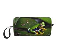 DRTGEDS Peace Tree Frogs - Borsa da toilette da uomo, portatile, da viaggio, per articoli da toeletta, borsa da barba, piccola, colore bianco, taglia unica, bianco, Taglia unica