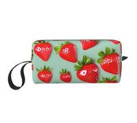DRTGEDS Piccola borsa con bella stampa di fragole, con cerniera, mini borsa da viaggio per trucco, borsa per cosmetici, elettronica portatile, bella stampa fragola, taglia unica, Bella stampa fragola,