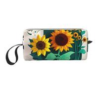DRTGEDS Piccola borsa con cerniera a forma di ape girasole, mini custodia da viaggio per trucco, borsa cosmetica, elettronica portatile, Ape Girasole 2, Taglia unica