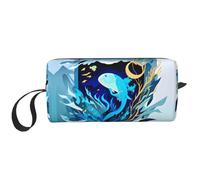 DRTGEDS Piccola borsa con cerniera a forma di balena blu profonda, mini custodia da viaggio, borsa cosmetica, elettronica portatile, Balena Animale Blu Profondo, Taglia unica