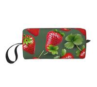 DRTGEDS Piccola borsa con cerniera a forma di fragola, mini custodia da viaggio per trucco, borsa cosmetica, elettronica portatile, Deliziosa fragola, Taglia unica