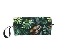 DRTGEDS Piccola borsa con cerniera con foglie tropicali, mini custodia da viaggio per trucco, borsa cosmetica, elettronica portatile, Foglie tropicali, Taglia unica