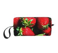 DRTGEDS Piccola borsa con cerniera con motivo fragola, mini custodia da viaggio, borsa cosmetica, elettronica portatile, Motivo fragola, Taglia unica