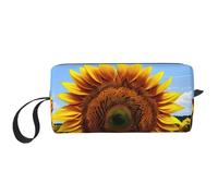 DRTGEDS Piccola borsa con cerniera con motivo girasole, mini custodia da viaggio, borsa cosmetica, elettronica portatile, Motivo girasole., Taglia unica