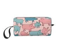 DRTGEDS Piccola borsa con cerniera con motivo maialini, mini custodia da viaggio, borsa cosmetica, elettronica portatile, Simpatico motivo maialini, Taglia unica