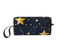DRTGEDS Piccola borsa con cerniera con motivo orientale con stelle, mini custodia da viaggio per trucco, borsa cosmetica, elettronica portatile, Motivo con stelle orientali, Taglia unica
