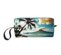 DRTGEDS Piccola borsa con cerniera con palme tropicali, mini custodia da viaggio, borsa cosmetica, elettronica portatile, Palme tropicali della spiaggia, Taglia unica