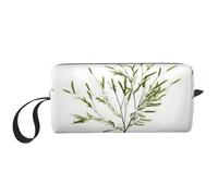 DRTGEDS Piccola borsa con cerniera, con ramoscello verde naturale bianco, mini custodia da viaggio, borsa cosmetica, elettronica portatile, Bianco Pianta Naturale Ramoscello Verde, Taglia unica