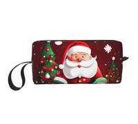 DRTGEDS Piccola borsa con cerniera con scritta "Merry Christmas", mini borsa da viaggio per trucchi, borsa per cosmetici, elettronica portatile, Buon Natale Babbo Natale Regalo, Taglia unica