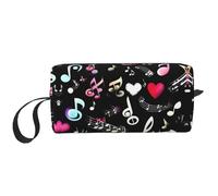 DRTGEDS Piccola borsa con cerniera con simboli musicali, mini custodia da viaggio, borsa per cosmetici, elettronica portatile, Simboli musicali adorabili, Taglia unica