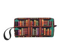 DRTGEDS Piccola borsa con cerniera per libreria, mini custodia da viaggio, borsa per cosmetici, elettronica portatile, Libreria Libreria, Taglia unica