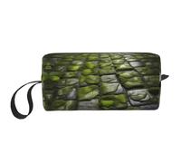 DRTGEDS Piccola borsa con cerniera per pavimentazione in pietra muschiata, mini custodia da viaggio per trucco, borsa cosmetica, elettronica portatile, Pavimentazione in pietra di muschio, Taglia