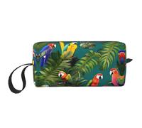 DRTGEDS Piccola borsa con cerniera per piante tropicali e pappagalli, mini custodia da viaggio per il trasporto, borsa per cosmetici, elettronica portatile, Piante Tropicali E Pappagalli, Taglia unica